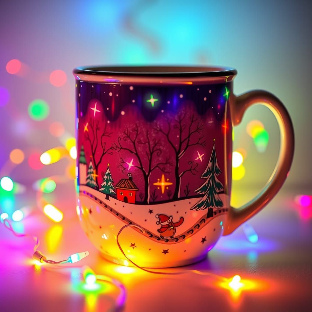 Whimsical Winter Wonderland Coffee Mug as Pop Art