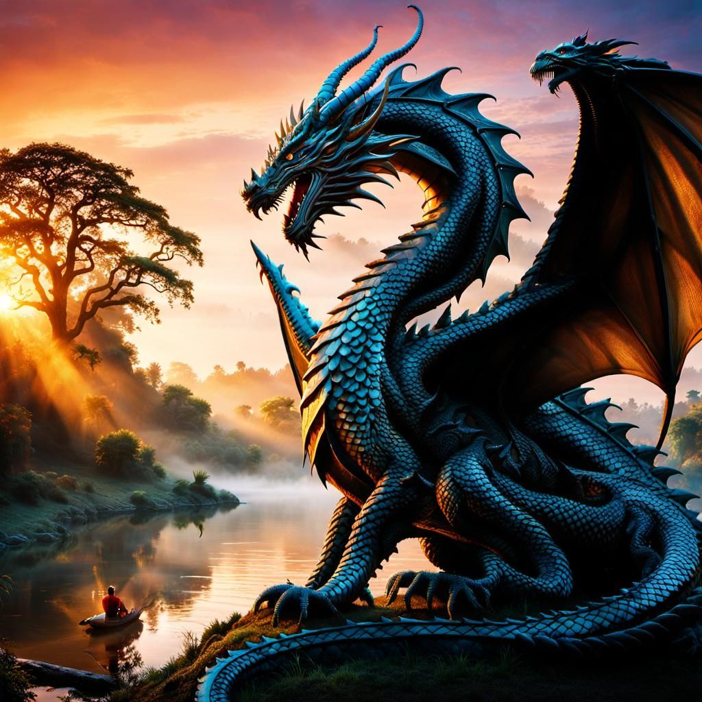 Ethereal Sunrise on Dragon's Back in Dreamy, Impressionist S...