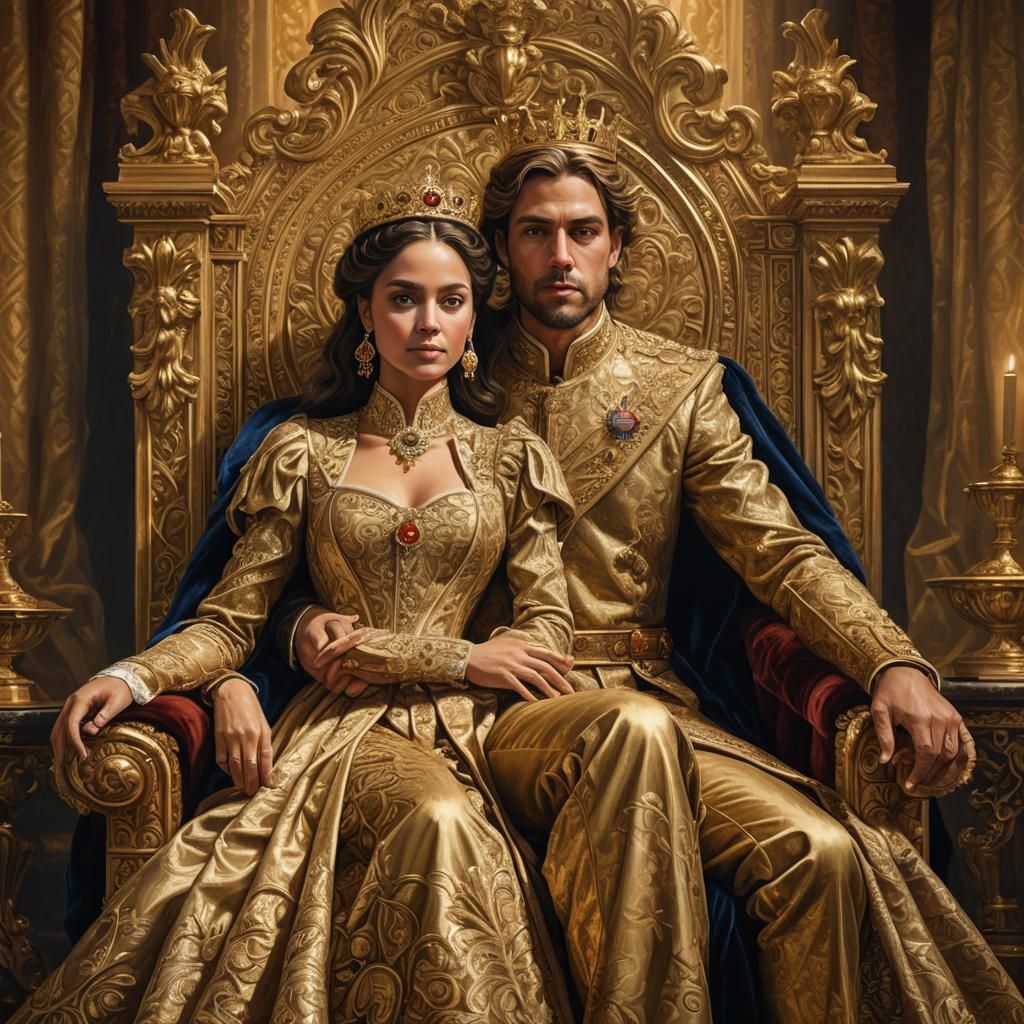 Renaissance-Inspired Portrait of a Royal Couple
