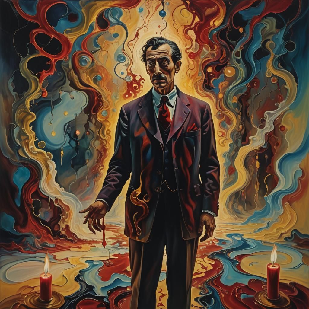 Surreal Convergence of Dimensions in Oil Painting