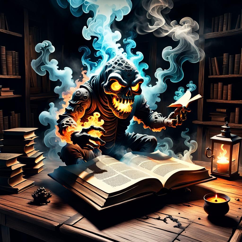 Creepy Alchemic Pop-Up Book in Vector Fractal Style