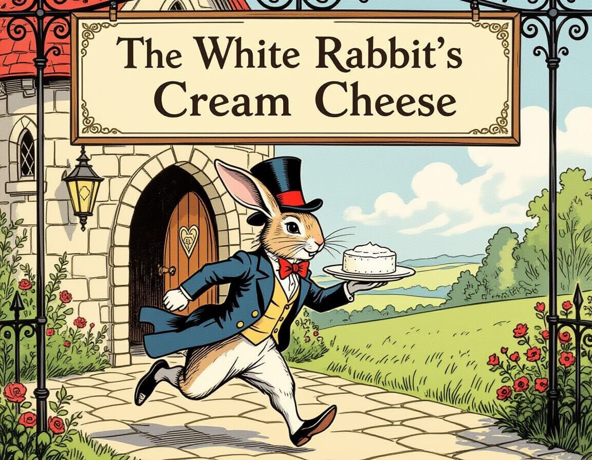 White Rabbit's Cream Cheese: A Whimsical Illustration