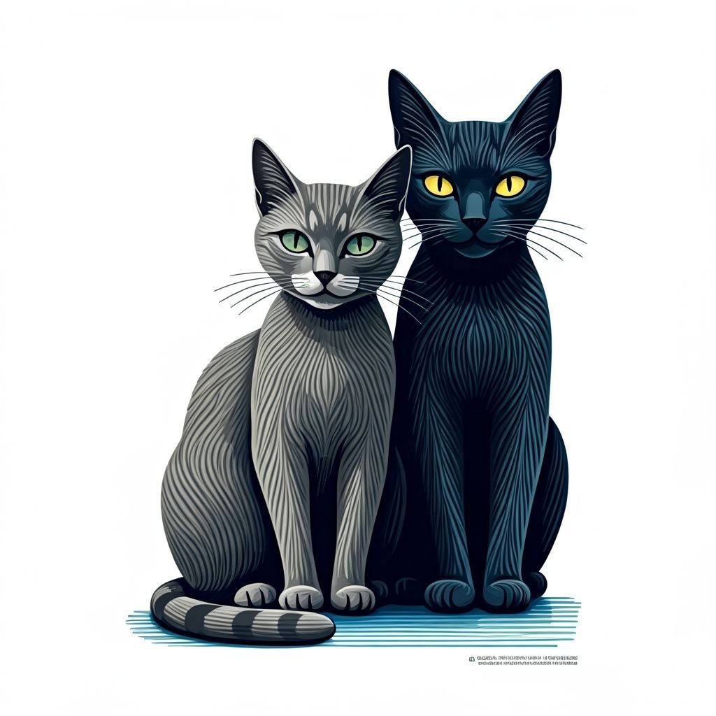 Minimalist Cats Poster in Saul Bass Style