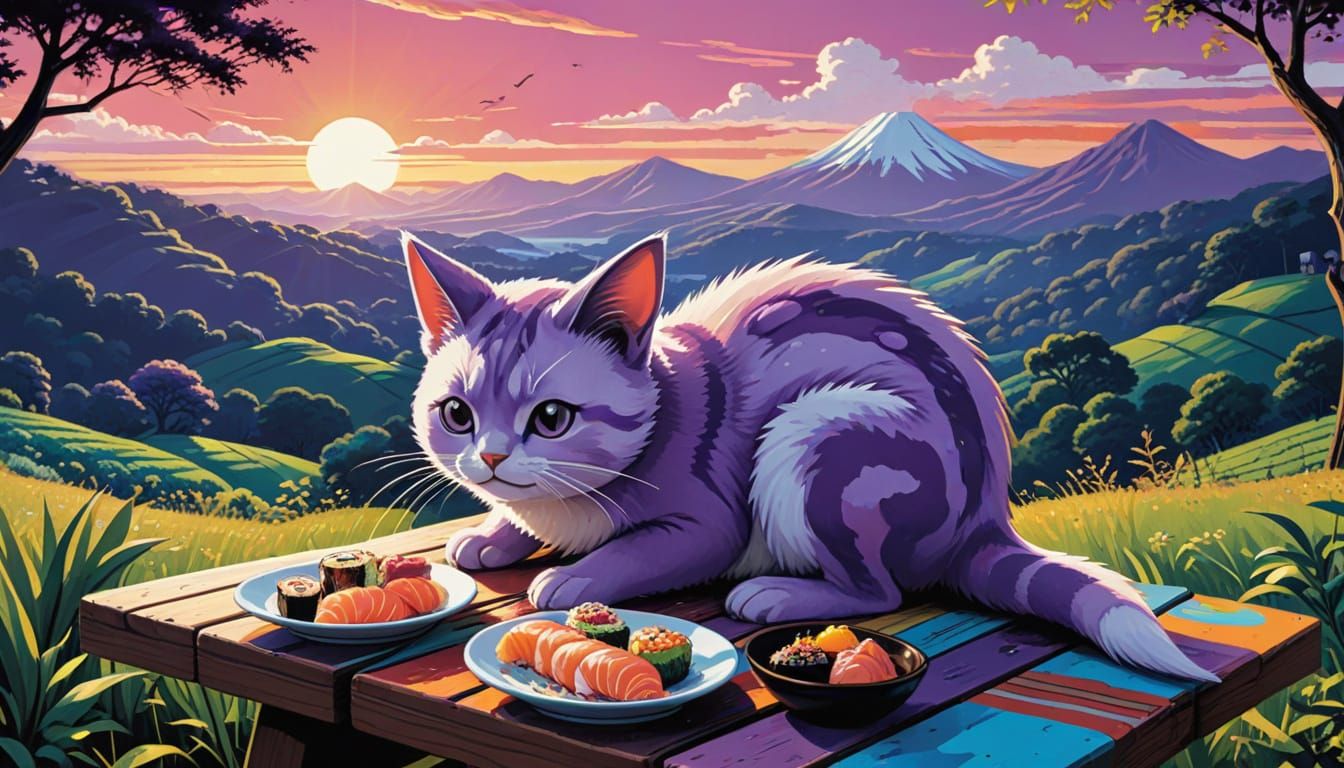 Vibrant Mew Dines in Pop Art Valley