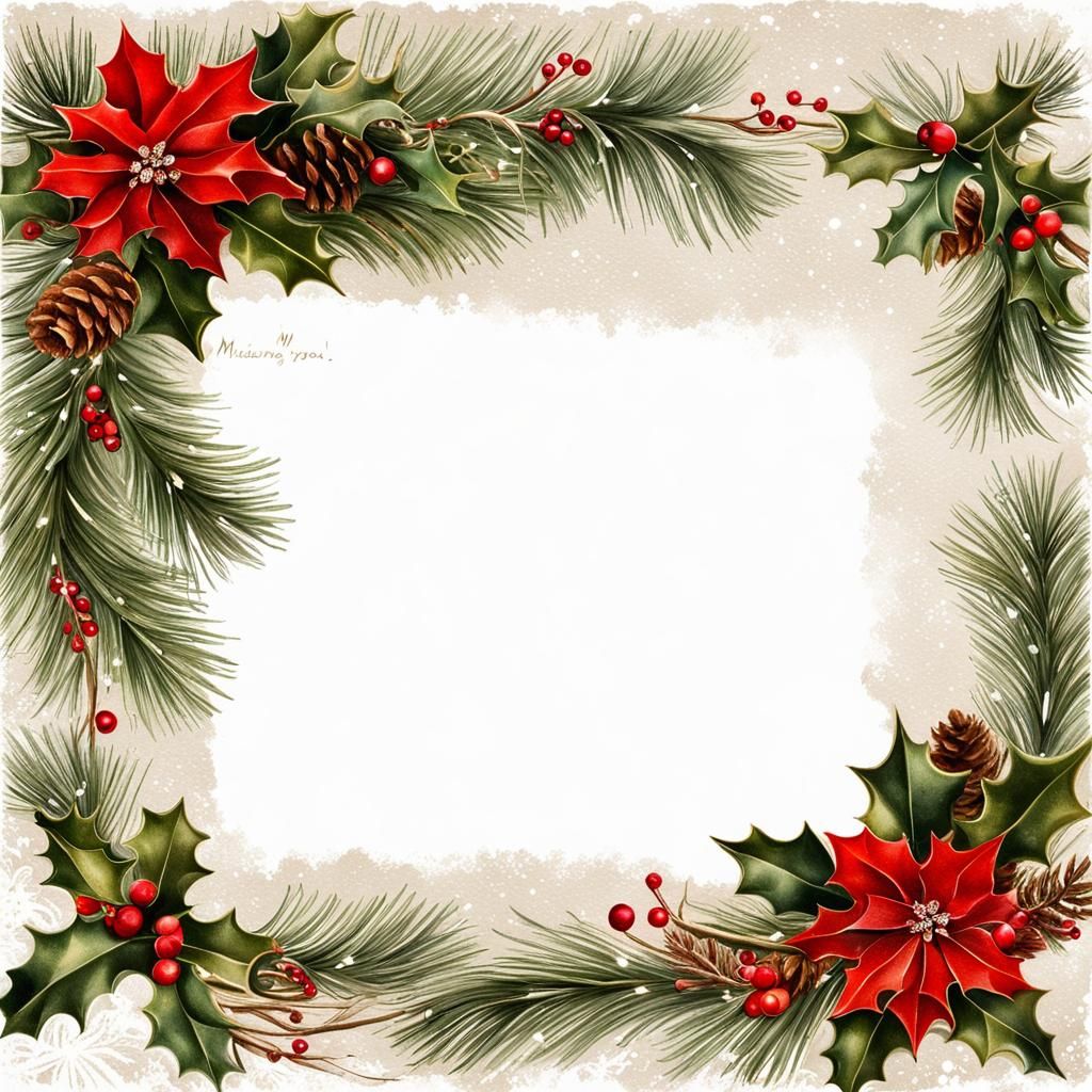 Festive Christmas Postcard with 'Missing You' Message