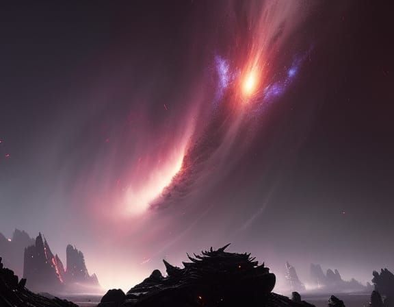Black Hole in Milky Way: Dark Fantasy Concept Art