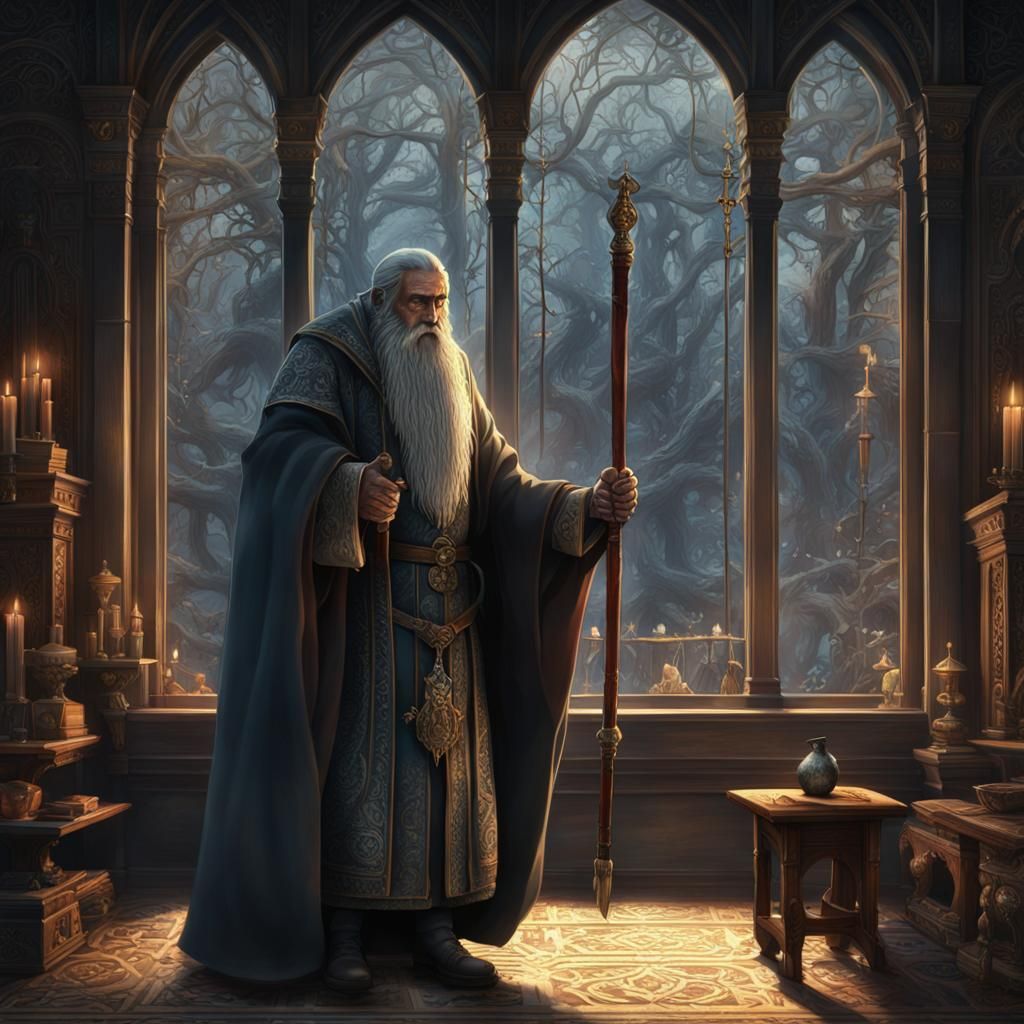 Ancient Slavic Magus in Temple of Dazhbog