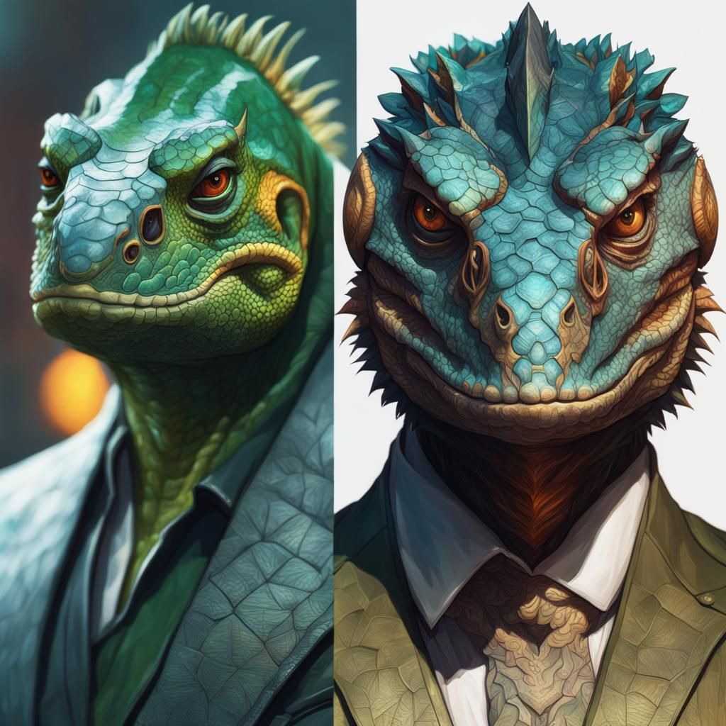 Lizard Transformation: Hyperdetailed Portrait in Unreal Engi...