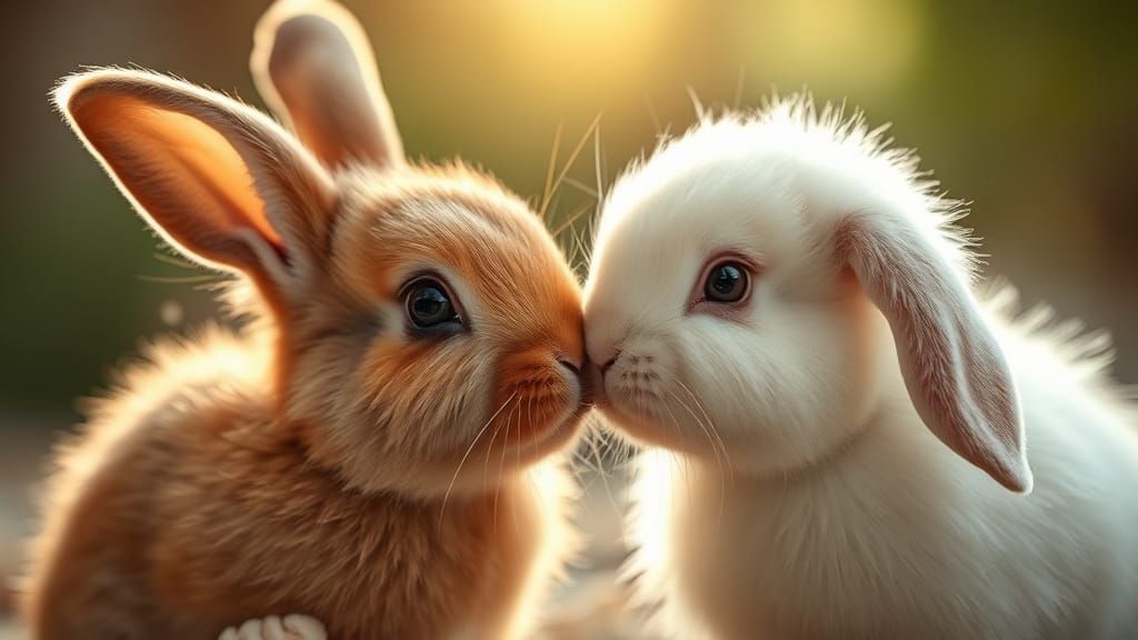 Kissing Rabbits in Photorealistic Detail