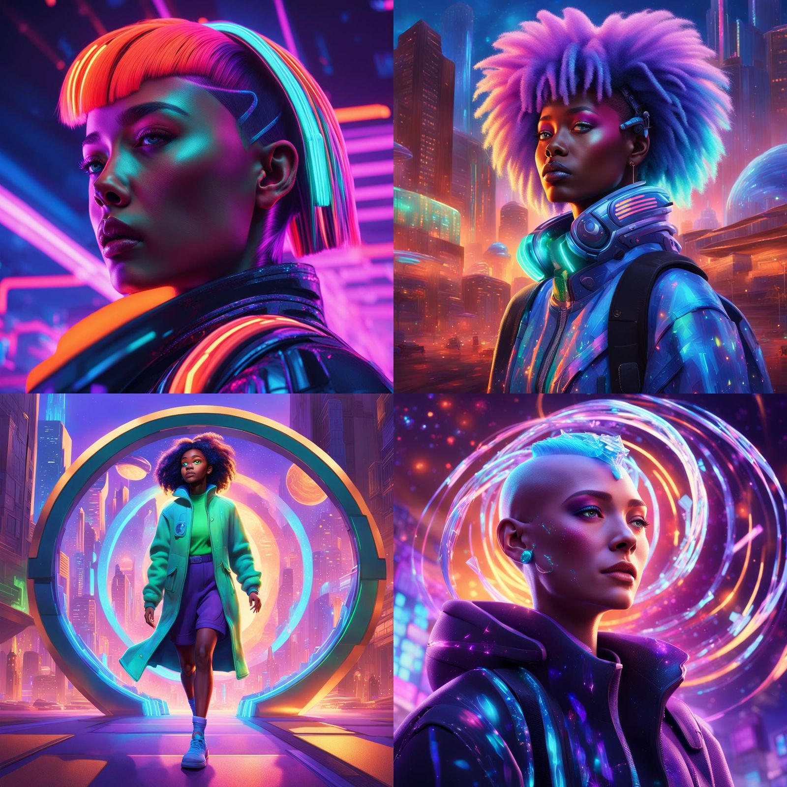 Futuristic Women's Haircuts: A 3D Digital Art Vision