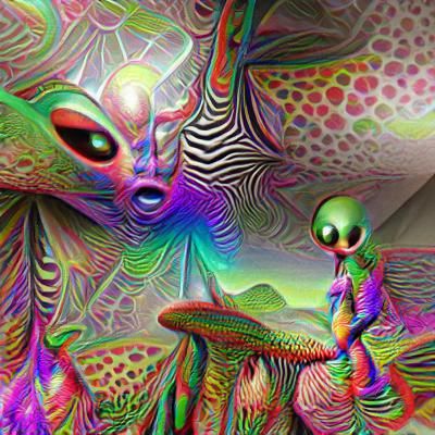Psychedelic Alien Landscape: A Surreal Fantasy