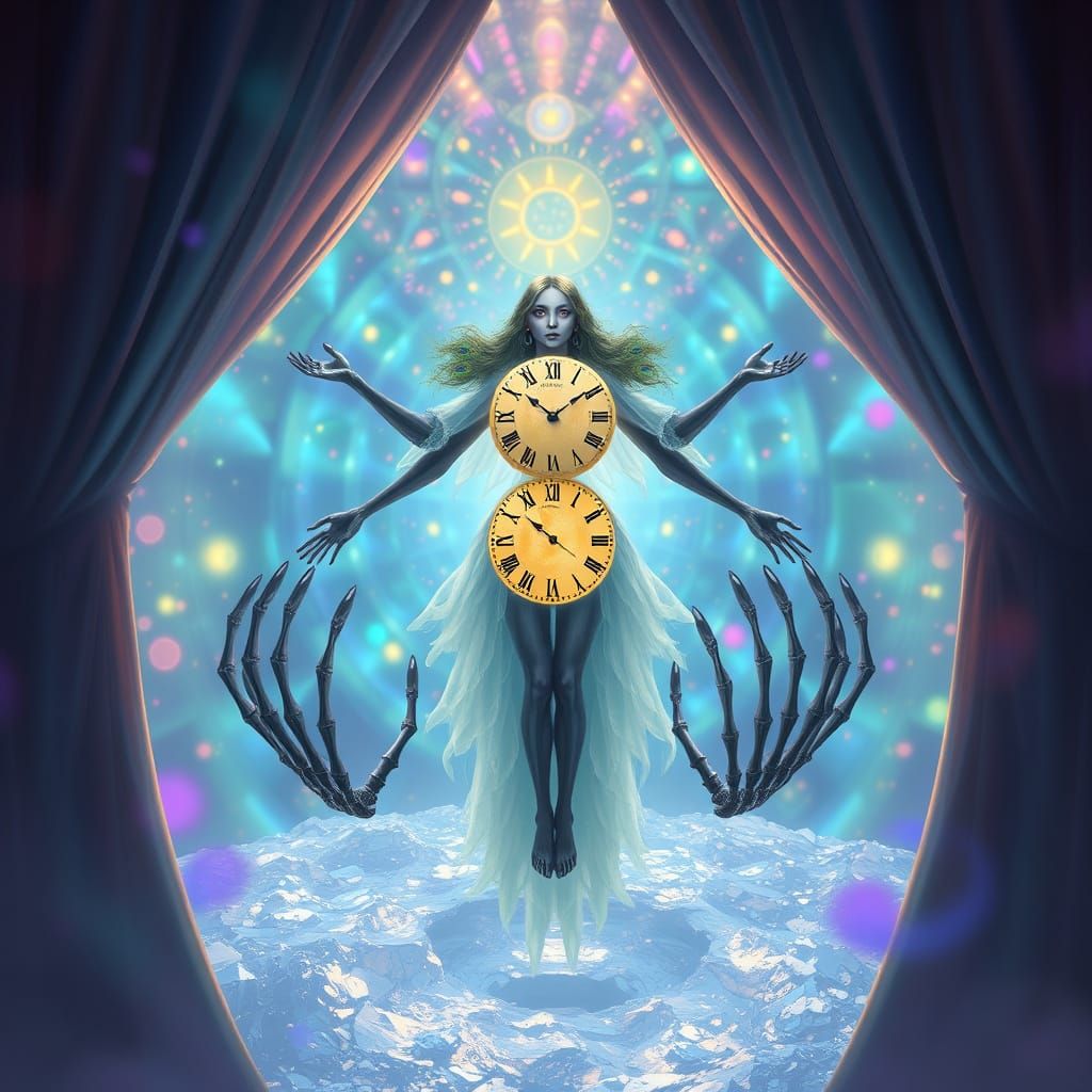 Mystical Sphere Figure in Prismatic Light