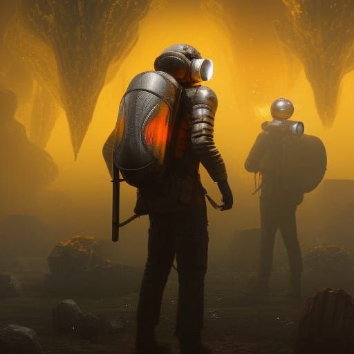 Honey Volcano Mural in Hyperdetailed Style