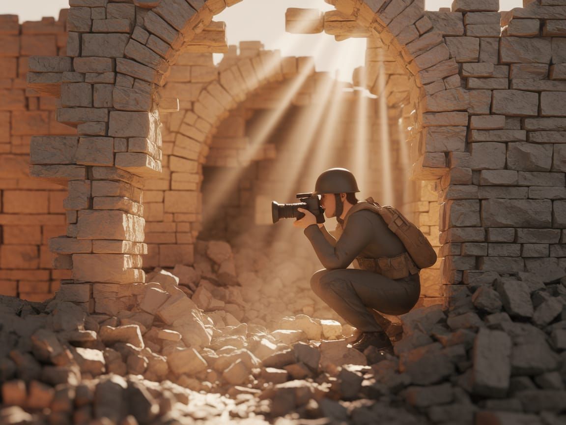 War Reporter Captures Moment in Ruined City