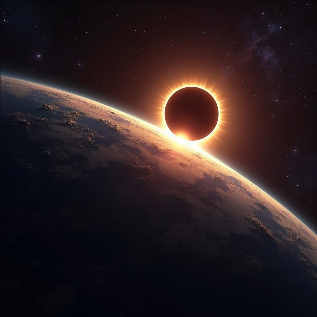 Solar Eclipse from Orbit: Earth's Shadow and Stars in NASA S...