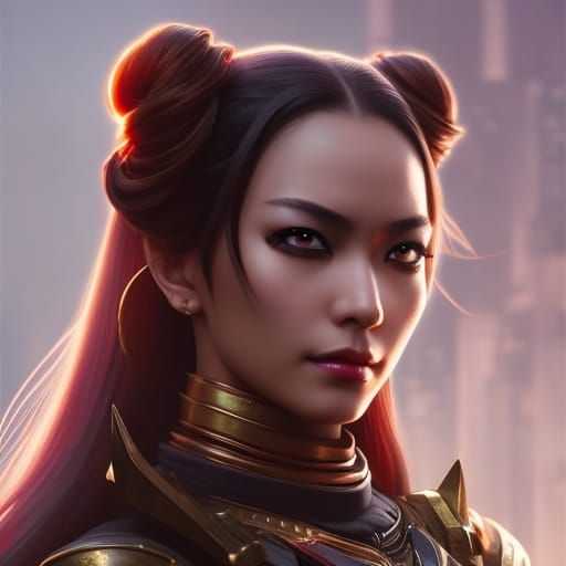 Fantasy Ninja Assassin Portrait in Hyperrealistic Style