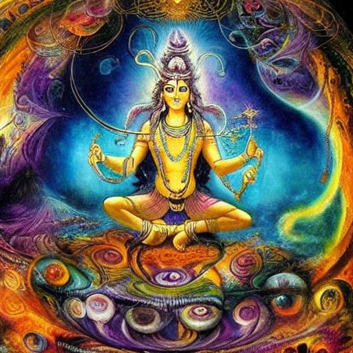Shiva Creates the Cosmos in Fantasy Art Style