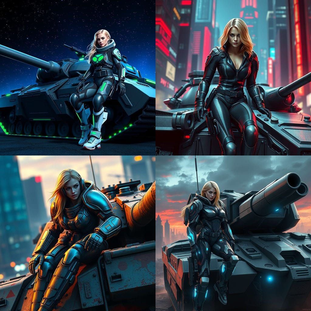 Futuristic Tank Commander in Matte Painting Style