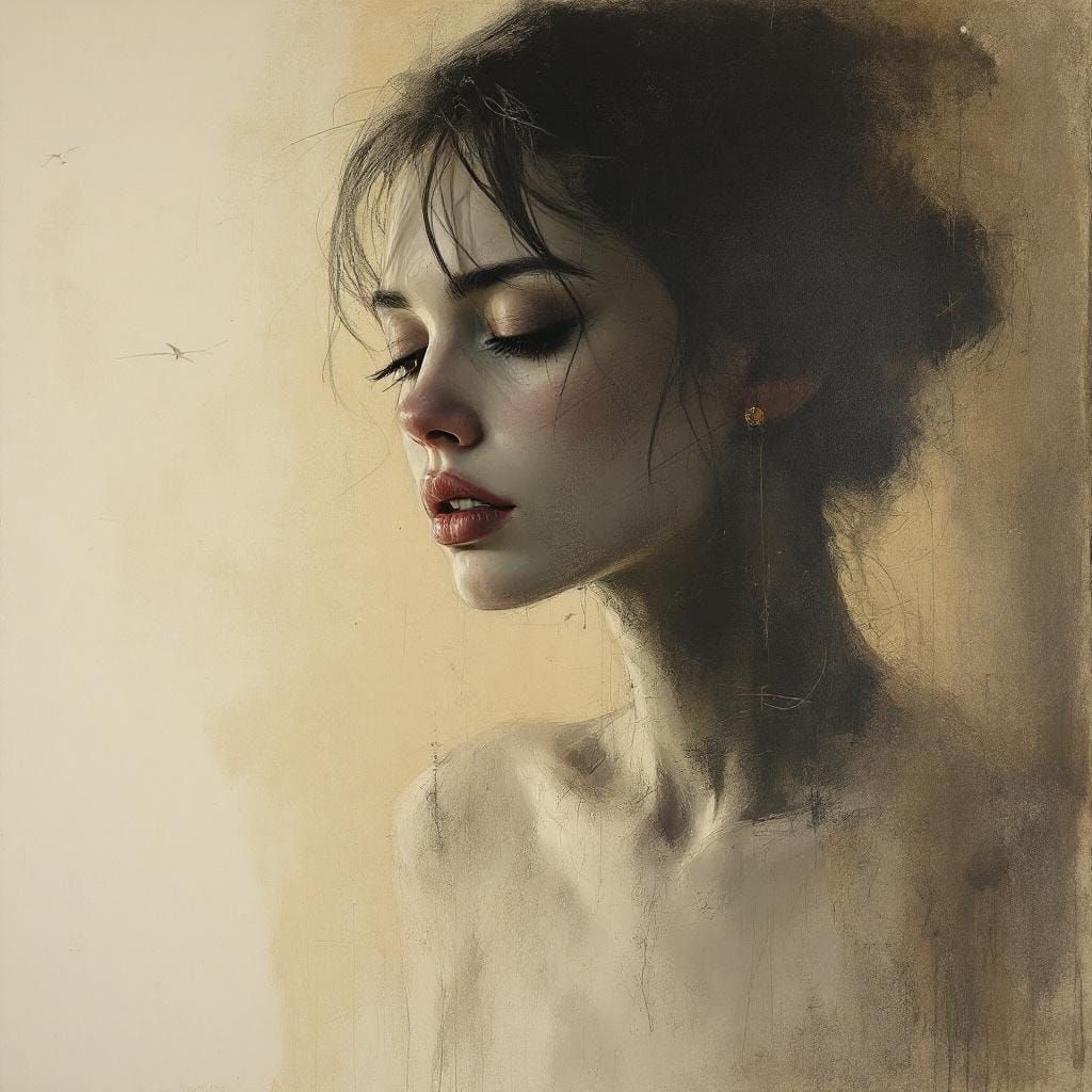 Contemplative Portrait in Style of Demsteader and Dwyer