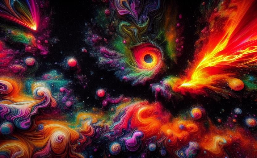 Dramatic Nebula of Molten Metal in 3D Rendering