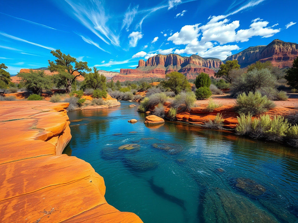 Sedona Oasis in Hyper-Realistic Landscape