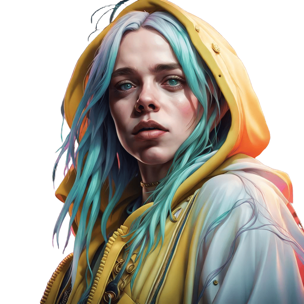 Billie Eilish Portrait in Art Nouveau Style
