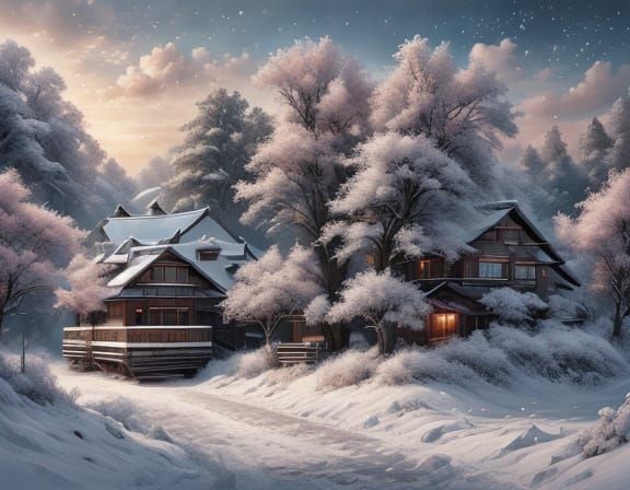 Enchanted Nature Scene in Vibrant Watercolor Style