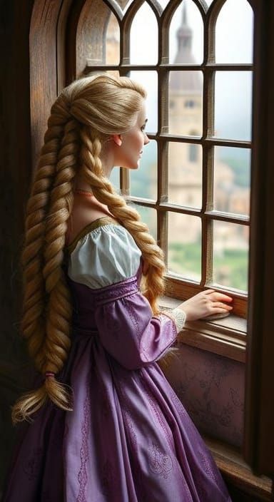 Rapunzel Barbie Portrait in Fantasy Tower