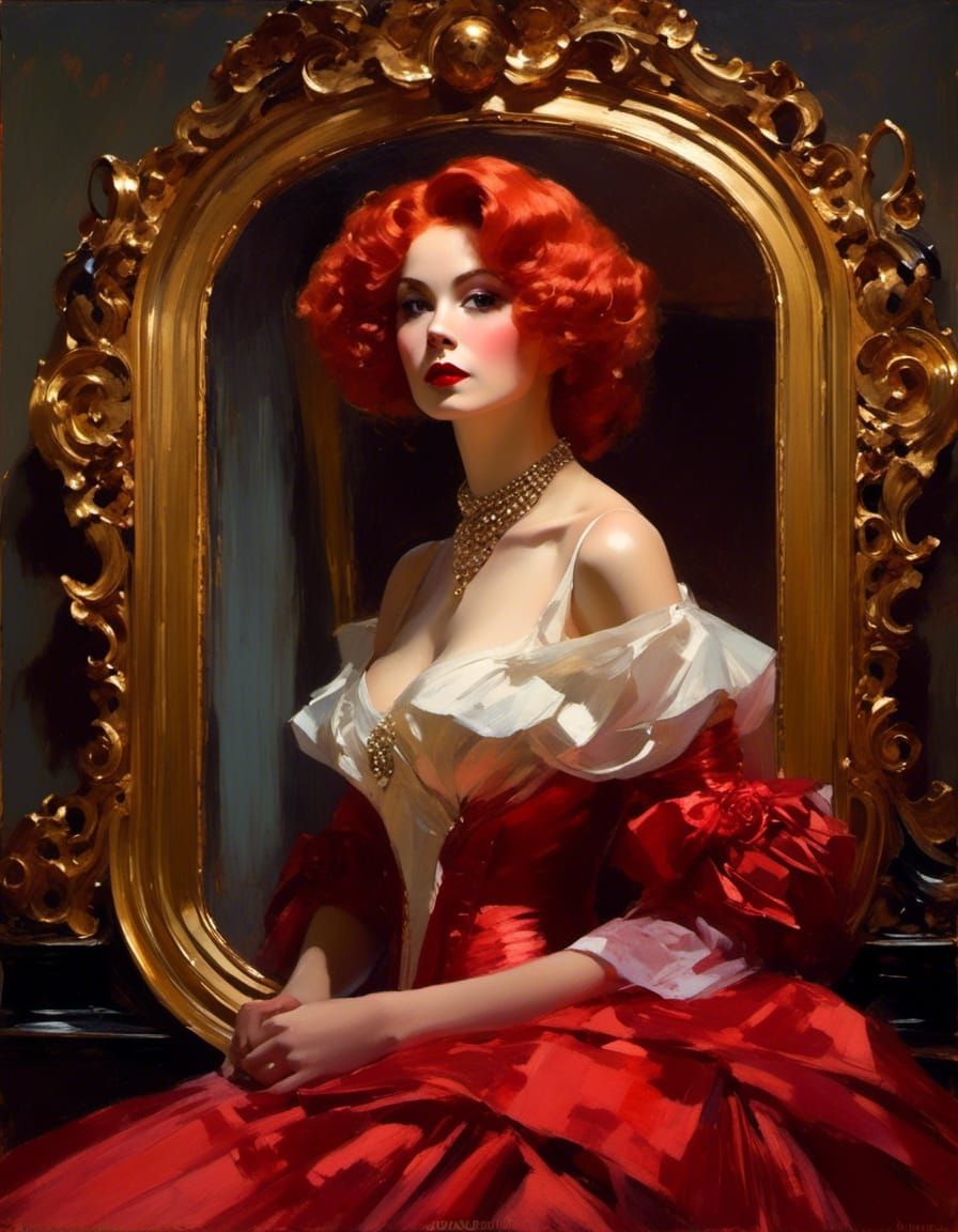 1960s Vampiress Portrait in Edward Cucuel Style