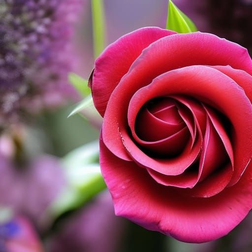 Hyperdetailed Blood Rose Matte Painting in Deep Color