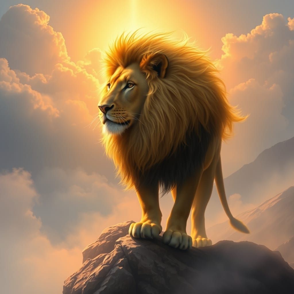 Golden Lion Ascends Sunrise Mountain