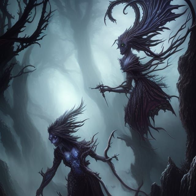 Detailed Ghostly Banshee in Dark Fantasy Style