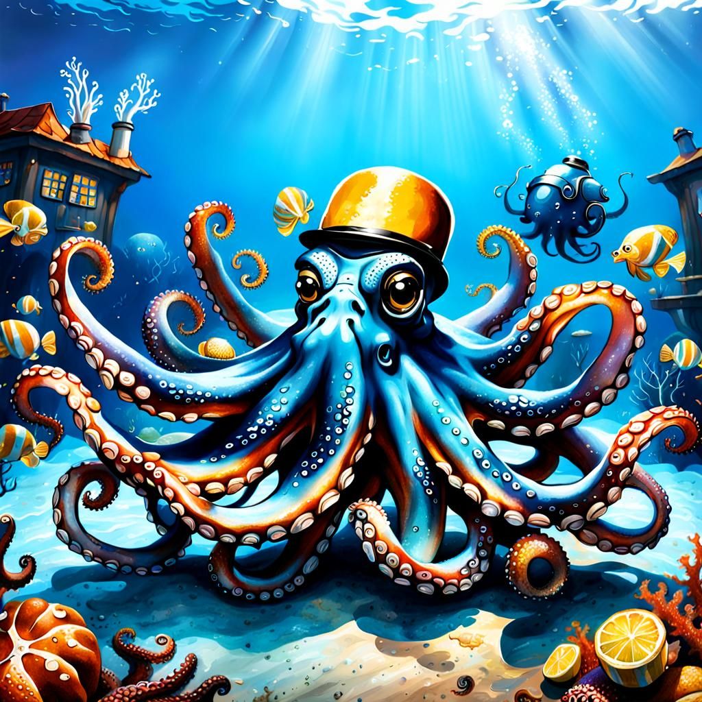Octopus Celebrates Oktoberfest Under the Sea