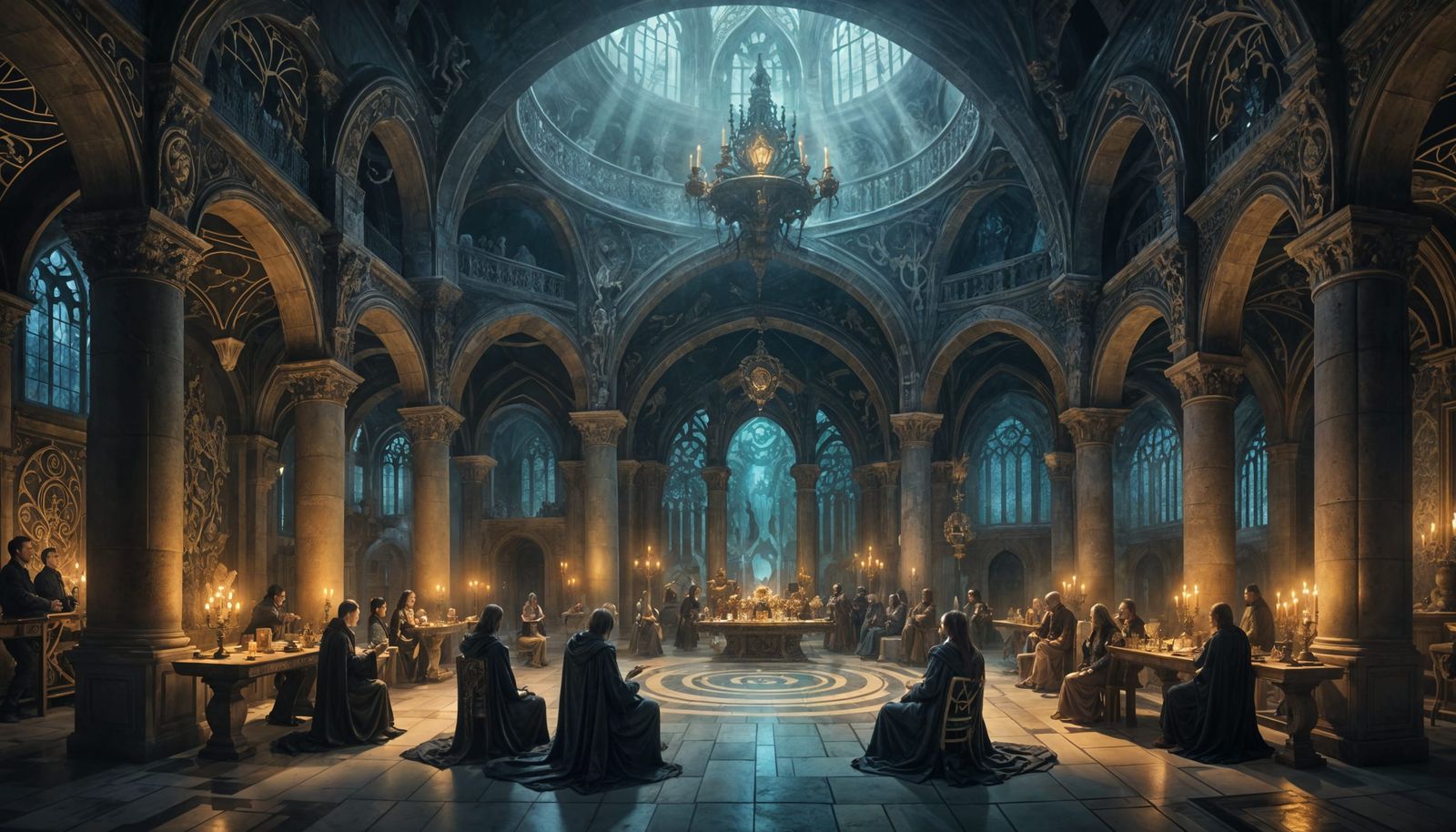 Ornate Underground Sanctuary in Art Nouveau Style