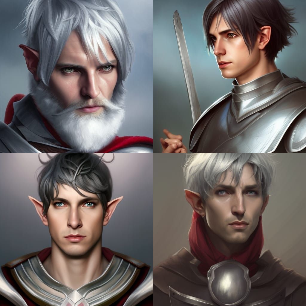 Half-Elf Cleric Portrait in Hyperdetailed Style