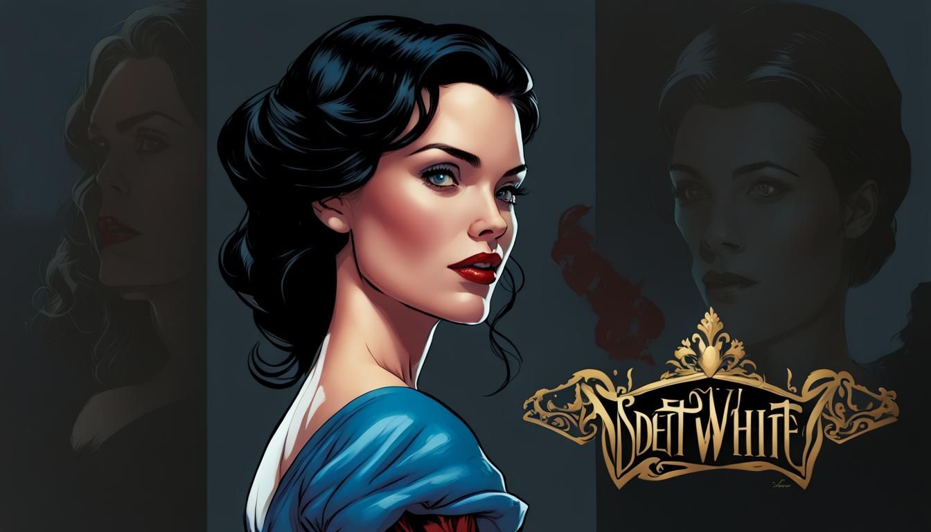 Snow White in Blue, Red, and Gold Ballgown