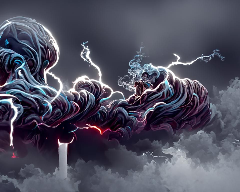 Dramatic Dark Thunderstorm in Digital Art Style