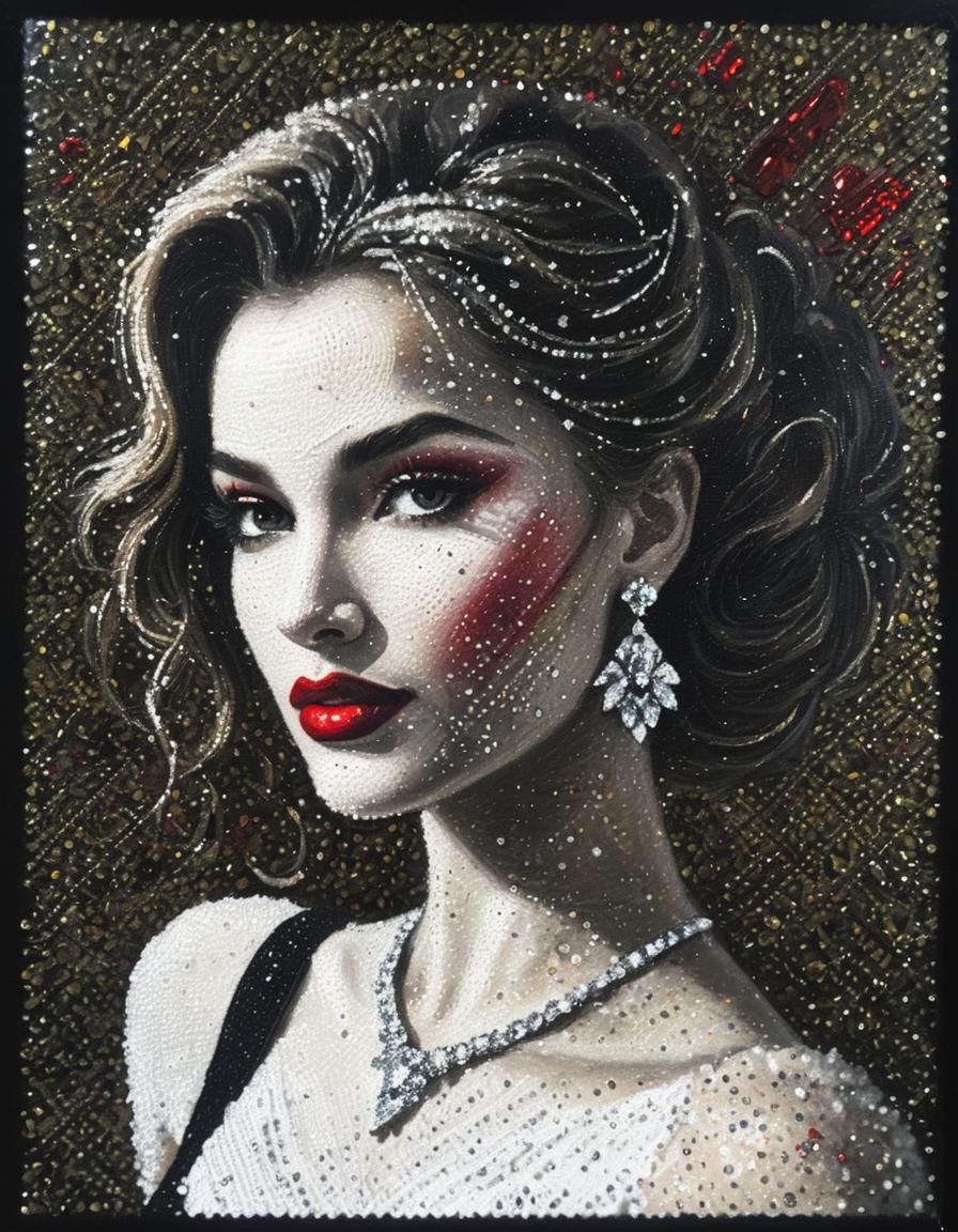 Glassy Screen Painting with Diamond Pointillé