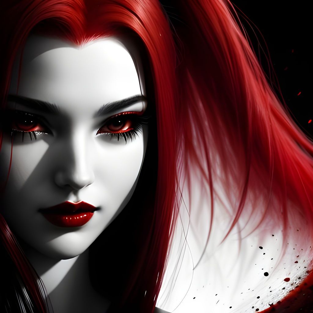 Sinister Woman Portrait in Black and White