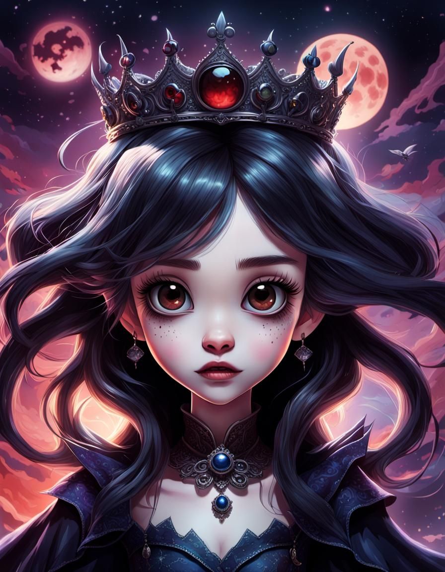 Vampire Princess Portrait in Space