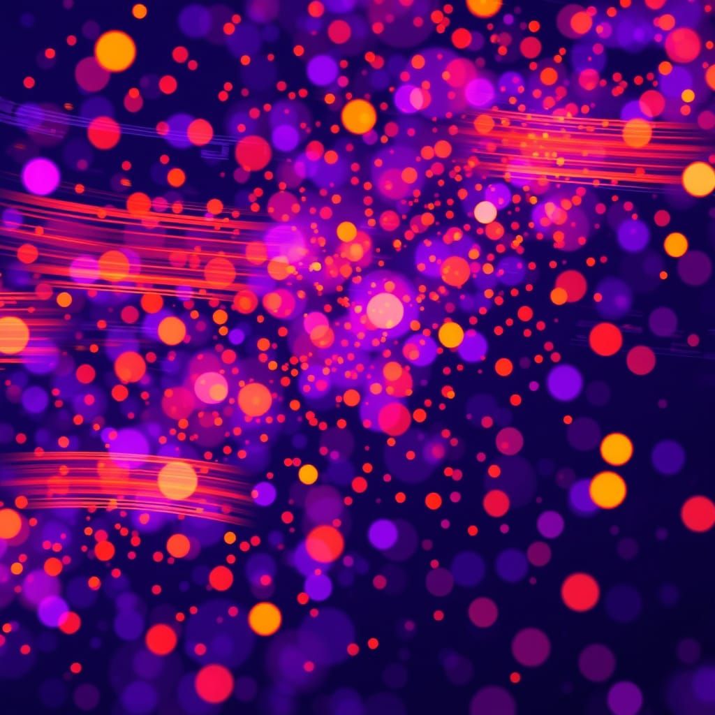 Vibrant Kinetic Pointillism Masterpiece in Purple and Orange