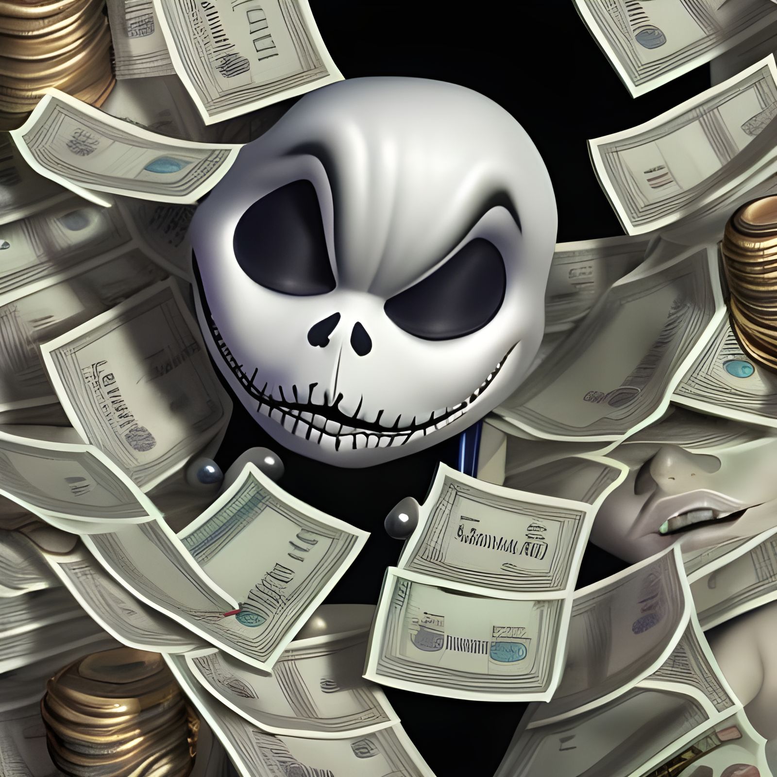 Jack Skellington's Dollar Dream in 3D Art