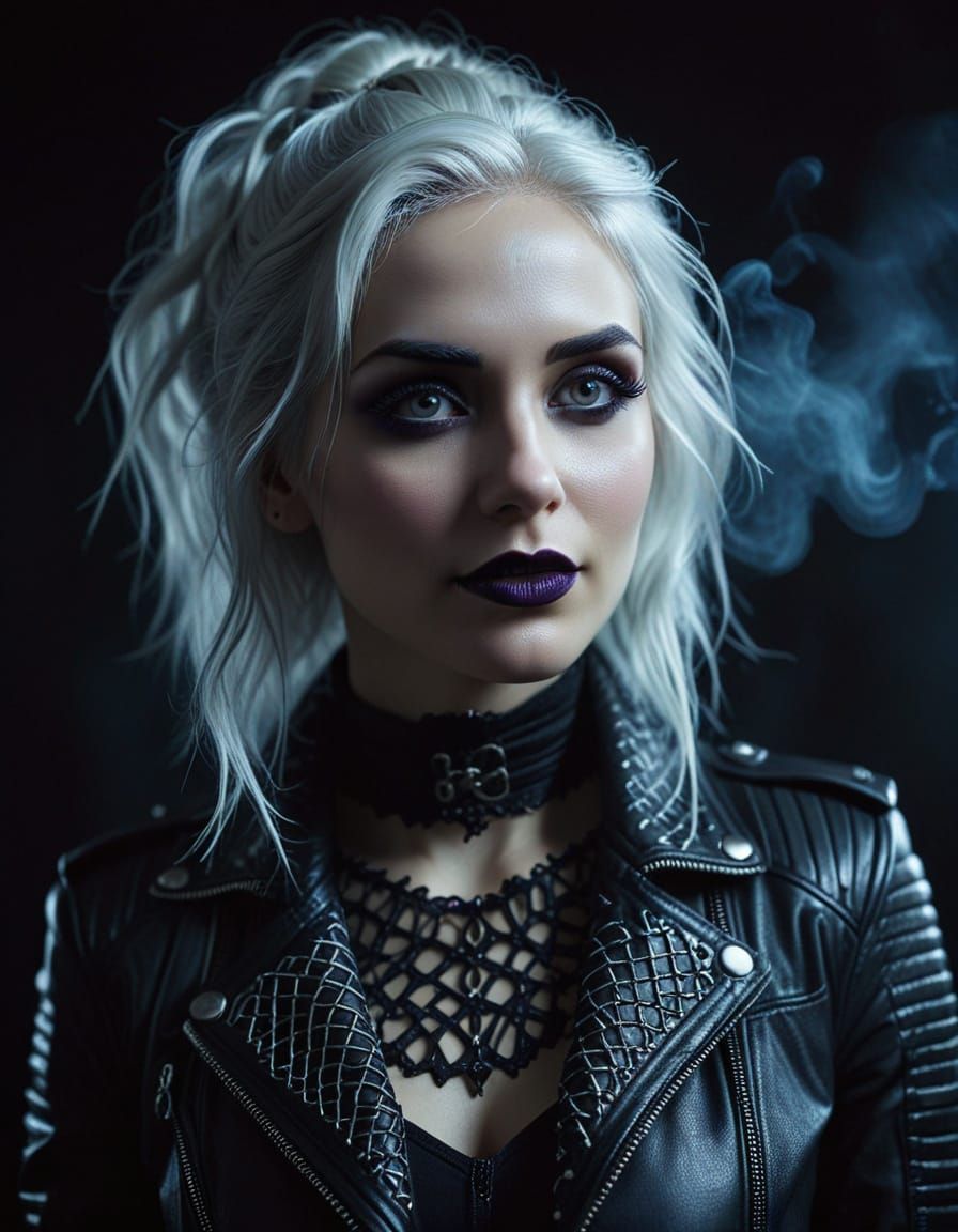 Gothic Woman Portrait with Moody Lighting and Dark Romantici...