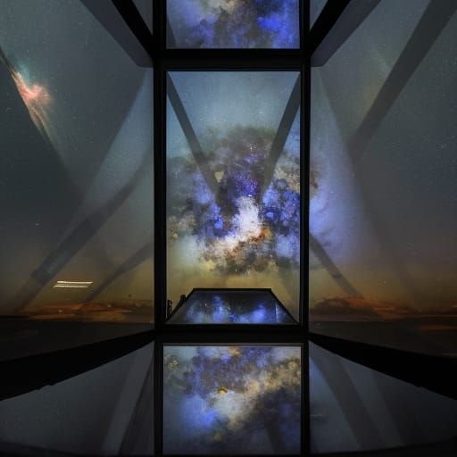 Stunning Milky Way in Glass Boxes: Photorealistic Digital Ar...