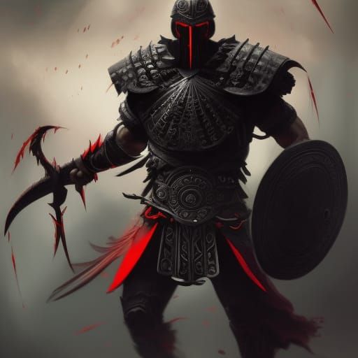 Dark Fantasy Warrior in Intricate Armor