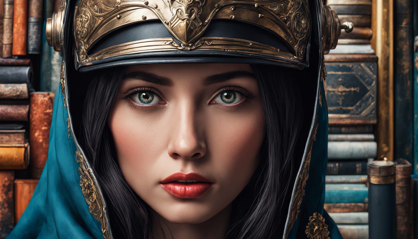 Retro-Futuristic Melancholy Scene in Rich Ink and Watercolor