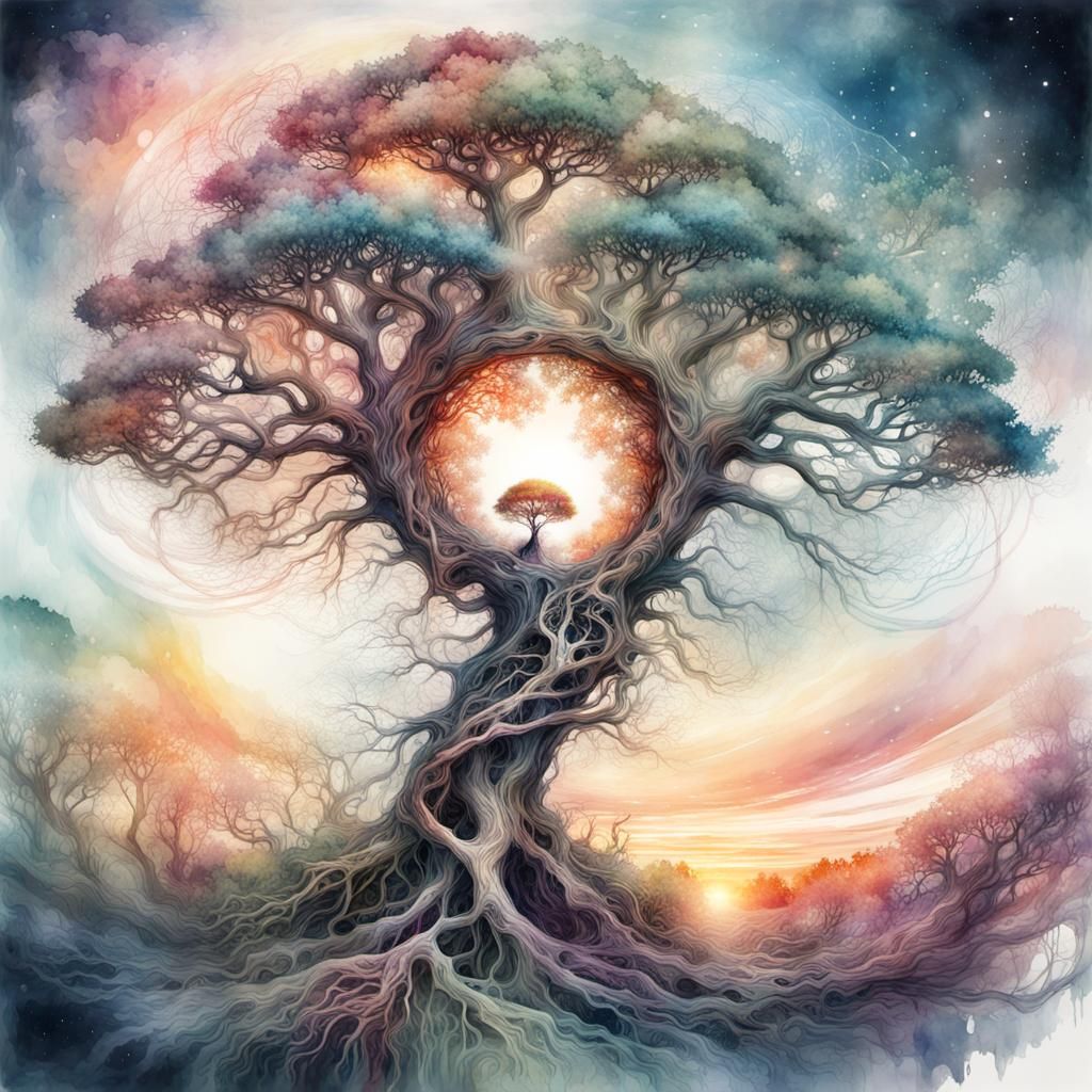 Cosmic Magic Tree in Summerscape Sunset