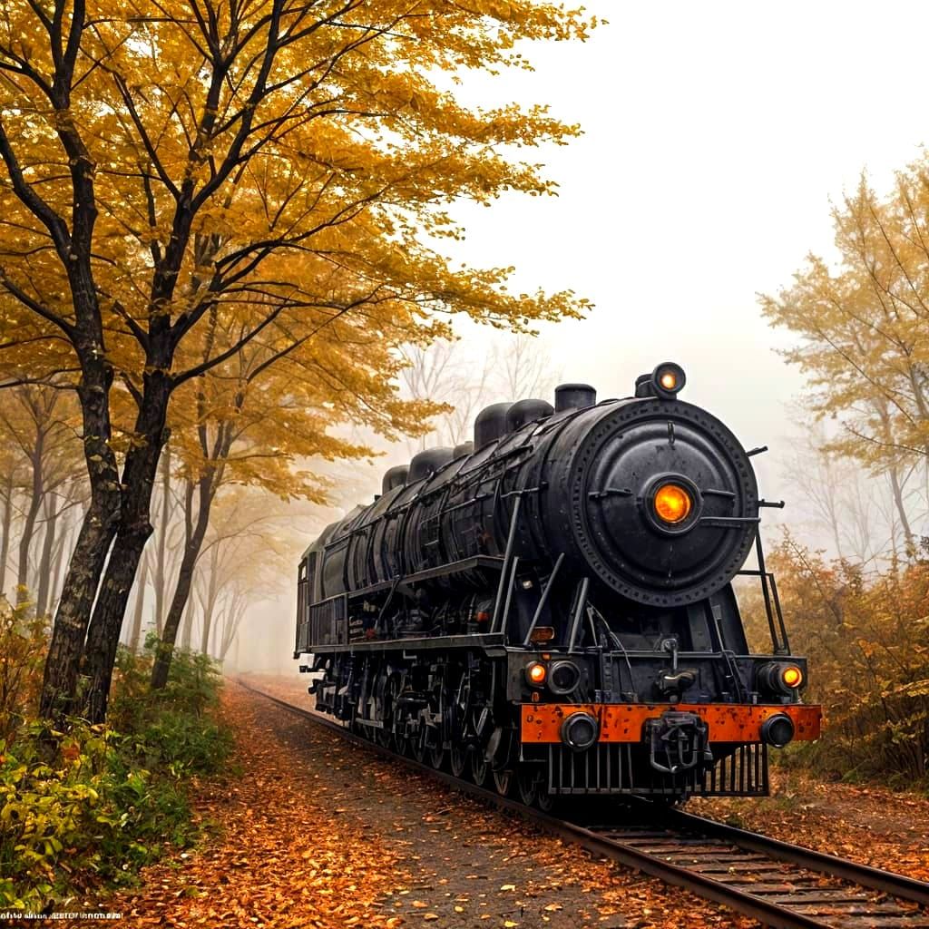 Mysterious Warrior Embraced by Autumn Fog