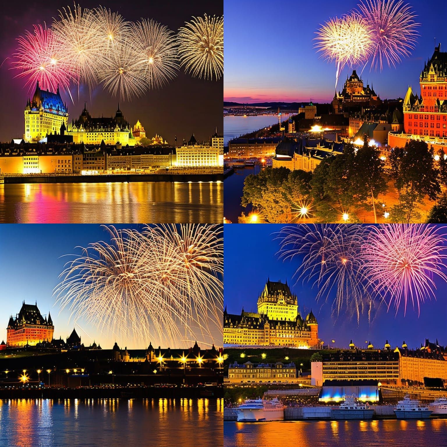 Quebec City Celebrates with Fireworks Display