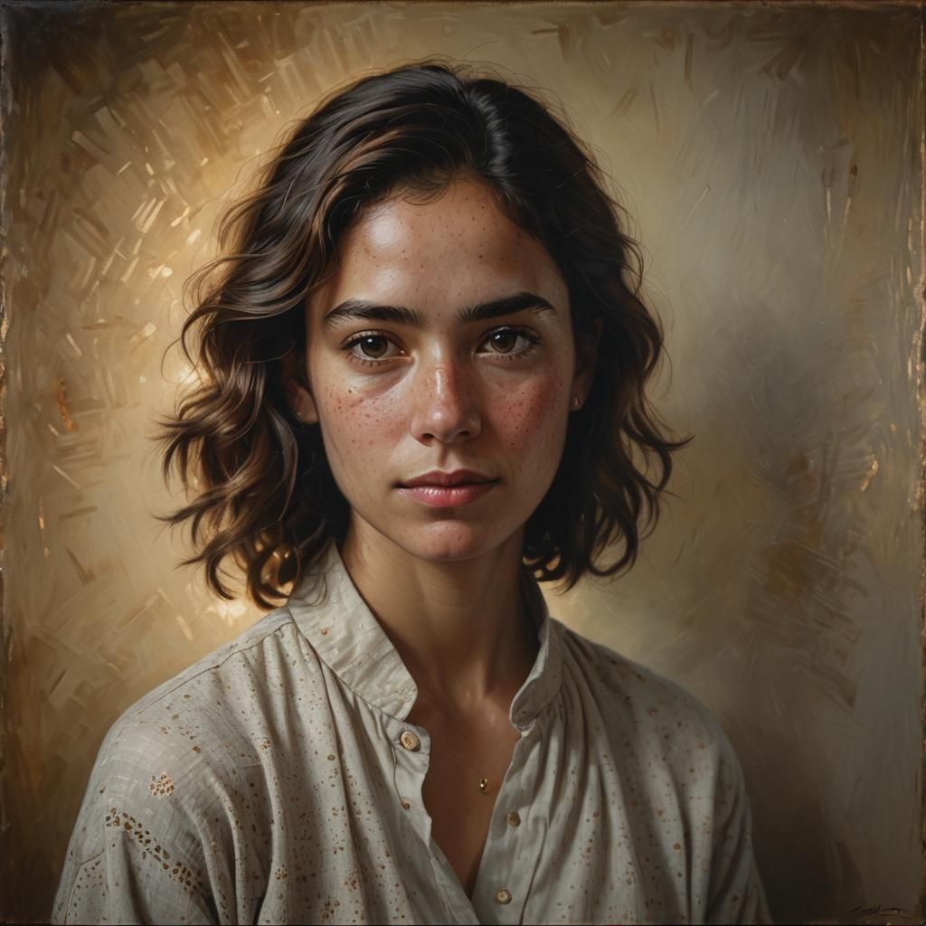 woman portrait in the style of Cris Ortega